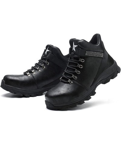 Fashion New Men's Shoes Work Boots Mens Steel Toe,Waterproof And Non-slip High-top Leather Labor Protection Safety Shose,Ankl...