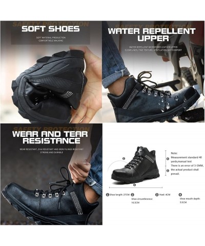 Fashion New Men's Shoes Work Boots Mens Steel Toe,Waterproof And Non-slip High-top Leather Labor Protection Safety Shose,Ankl...