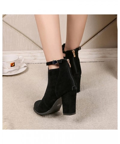 Ankle Boots Men Zipper Women's Leather Wide Width Western Ankle Boots Women Booties Low Kitten Heel Ankle Boots Pointed Toe T...