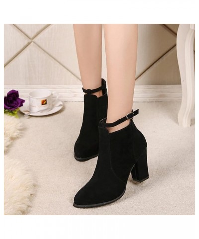 Ankle Boots Men Zipper Women's Leather Wide Width Western Ankle Boots Women Booties Low Kitten Heel Ankle Boots Pointed Toe T...