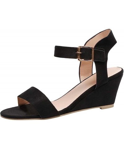 Summer Sandals for Women 2023 Wedges Platform Ankle Strap Slip On Wedge Sandal Open Toe Casual Dressy Heel Shoe Black $18.54 ...