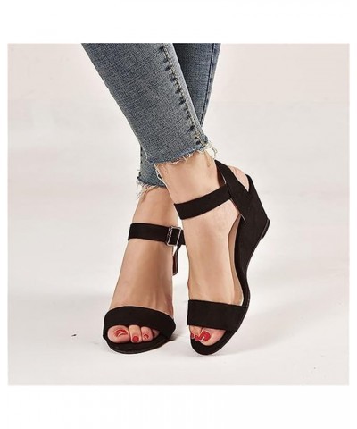 Summer Sandals for Women 2023 Wedges Platform Ankle Strap Slip On Wedge Sandal Open Toe Casual Dressy Heel Shoe Black $18.54 ...