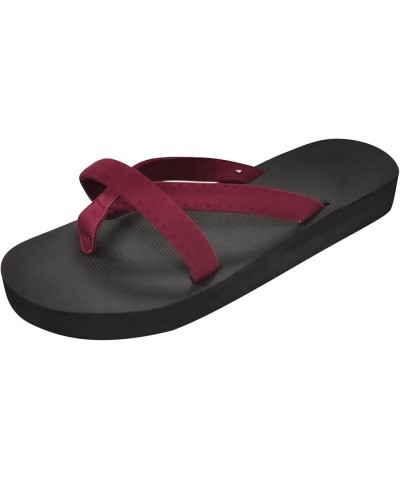 Flip-Flop Sandals Women Roman Flip Flops Vacation Holiday Slippers with Arch Support Flat Open Toe Slippers Red $12.38 Sandals