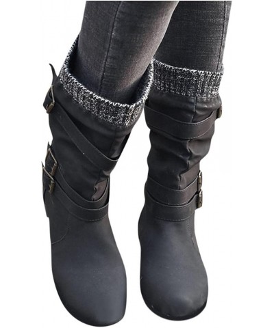 Snow Boots for Women Winter Shoes with Fur Lined Warm Comfortable Slip On Outdoor Waterproof Shoes Ankle Booties Black $30.83...