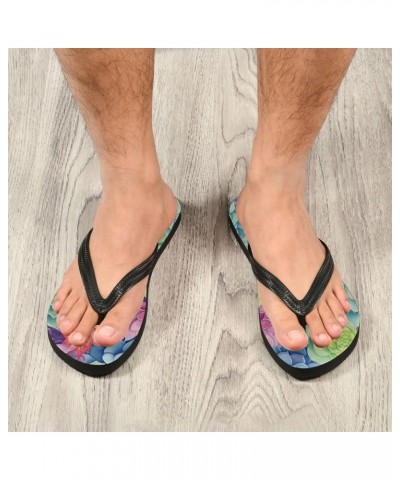 Flip Flop Sandals for Men Teen Women - Succulent Cactus Watercolor Beach Shoes Waterproof Outdoor Summer Beach Slippers 8-9 W...