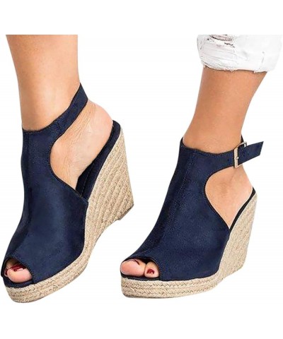 Flip Flops for Women,Dressy Ankle Flat Sandals Flip Flops Open Toe T Strap Retro Shoes Sandals Dark Blue $11.12 Sandals