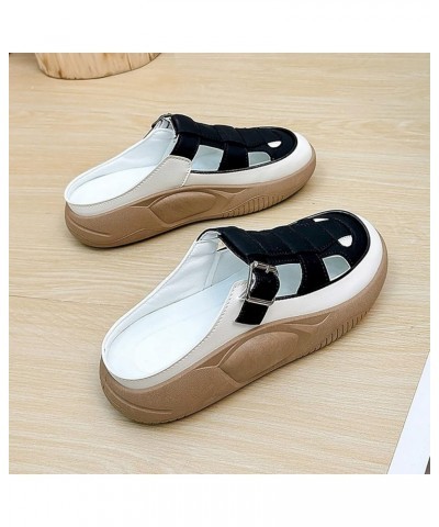 Summer Slippers Women's Outwear Shoes Casual Step On Lazy Little White Shoes Size 12 Womens Shoes Sandals Black $14.14 Sandals