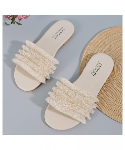 Teen Girls Breathable Slippers Women Slippers Fashion Summer Pattern Beach Slippers Comfy Flat Large Non Slip B-beige $16.70 ...