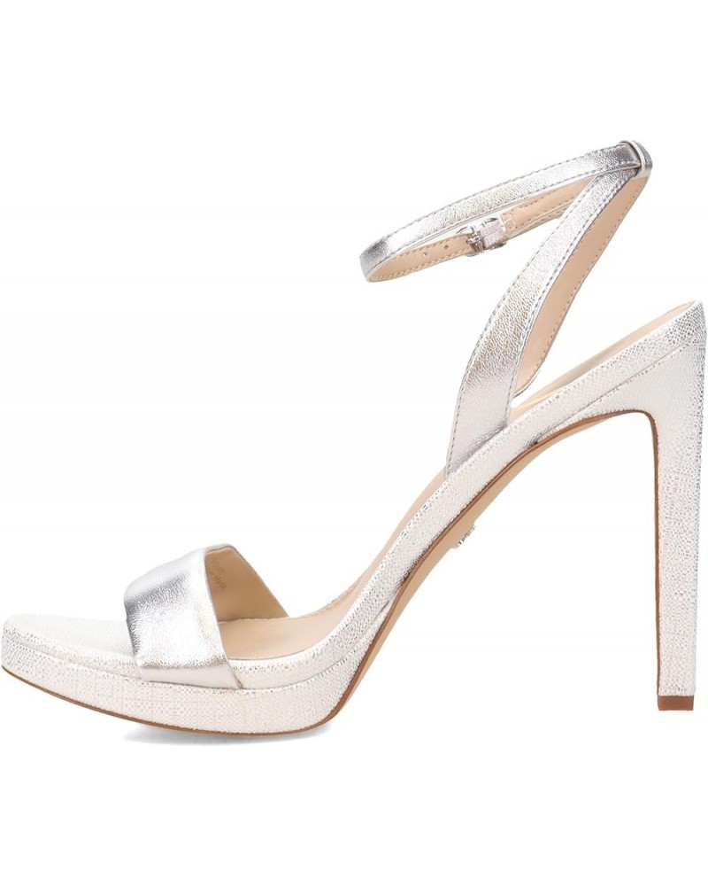 Womens Jade Ankle Strap Heel Soft Silver $17.62 Sandals