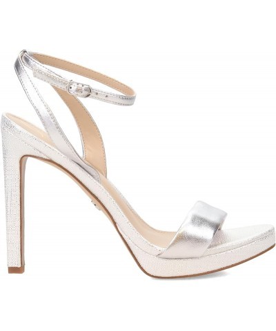 Womens Jade Ankle Strap Heel Soft Silver $17.62 Sandals