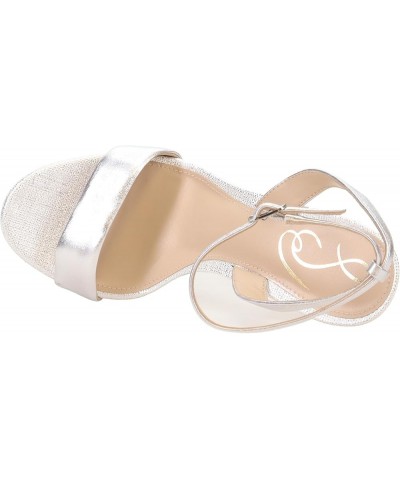 Womens Jade Ankle Strap Heel Soft Silver $17.62 Sandals