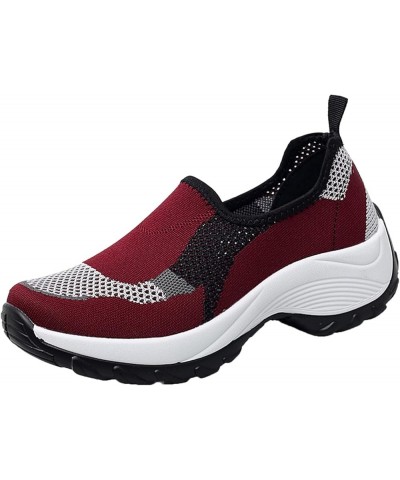 Women Shoes Breathable Mesh Shoes Fashion Outdoor Hiking Shoes Women Single Mesh Casual Casual Shoes for Women Wedges (Purple...