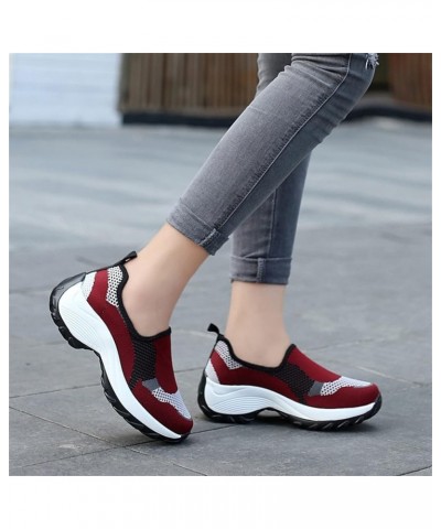 Women Shoes Breathable Mesh Shoes Fashion Outdoor Hiking Shoes Women Single Mesh Casual Casual Shoes for Women Wedges (Purple...