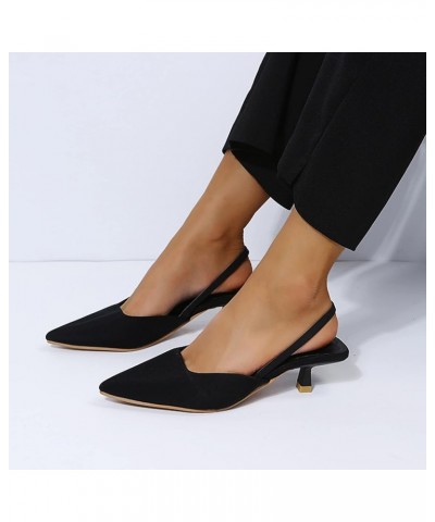 High Heel Boots for Women Size 5 Casual Elastic Toe Women High Band Heels Pointed Women's High Heels Shoes for Women Black $1...