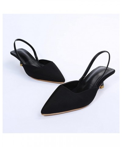 High Heel Boots for Women Size 5 Casual Elastic Toe Women High Band Heels Pointed Women's High Heels Shoes for Women Black $1...