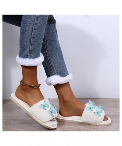 Fuzzy Slippers Women Vintage Fashion Cute Printing Warm Slippers Casual Home Shoes Fit & Flare Buttery Feeling Loungewear E-w...