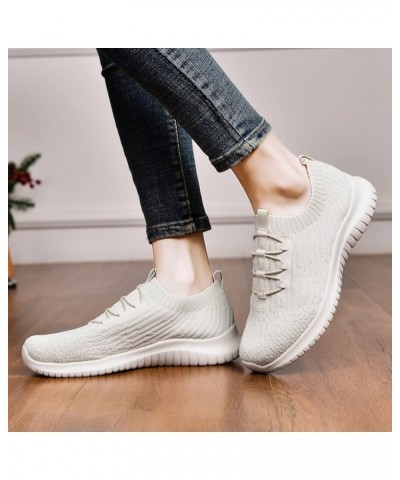 Women's Slip On Walking Shoes Lightweight Casual Running Sneakers A/Beige $28.55 Athletic Shoes