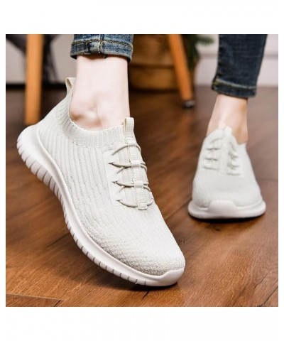 Women's Slip On Walking Shoes Lightweight Casual Running Sneakers A/Beige $28.55 Athletic Shoes