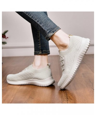 Women's Slip On Walking Shoes Lightweight Casual Running Sneakers A/Beige $28.55 Athletic Shoes