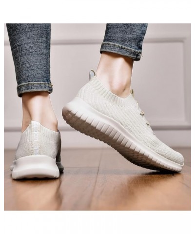 Women's Slip On Walking Shoes Lightweight Casual Running Sneakers A/Beige $28.55 Athletic Shoes