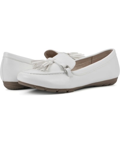 Women's Gush Driving Moccasin Loafer Flat White/Smooth $26.24 Loafers & Slip-Ons