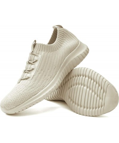 Women's Slip On Walking Shoes Lightweight Casual Running Sneakers A/Beige $28.55 Athletic Shoes