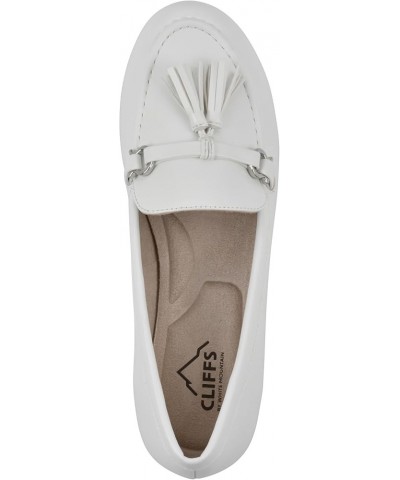 Women's Gush Driving Moccasin Loafer Flat White/Smooth $26.24 Loafers & Slip-Ons