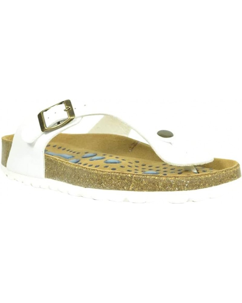 Siete Lunas Geneve Womens White Designer Thong Sandals White $24.95 Sandals