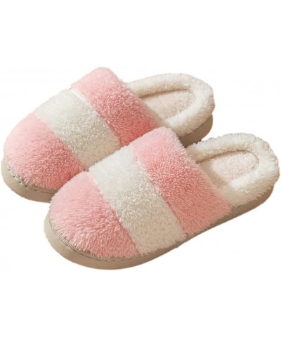 Cotton Slippers, Female Winter Cute Indoor Warm Thick Bottom Plush Slippers Mute Soft Bottom Slippers, Non-Slip Slippers Pink...