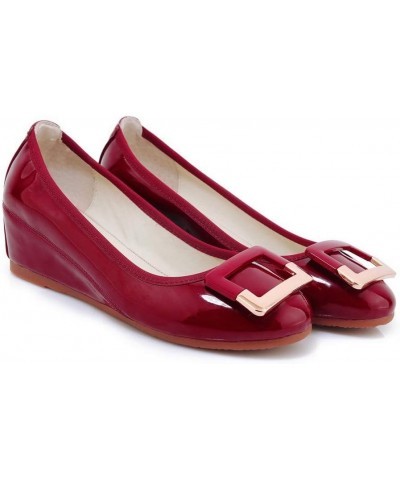 Womens FDC00057 Dress Low-Cut Uppers Novelty Pu Pumps Claret $33.05 Pumps