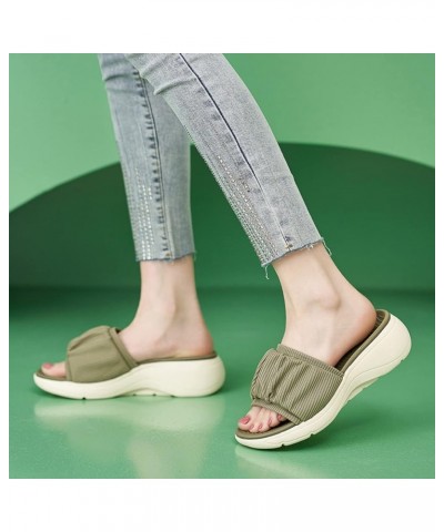 Women's Flat Sandals Classic Stilettos Heeled Flip Flops Stretch with Arch Support Green $21.59 Athletic Shoes