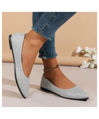 Women's Strappy Lace Up Open Square Toe Ankle Strap Summer Wedges Sandals Braided Flats Shoes 108-htrns-silver-a $10.95 Slippers