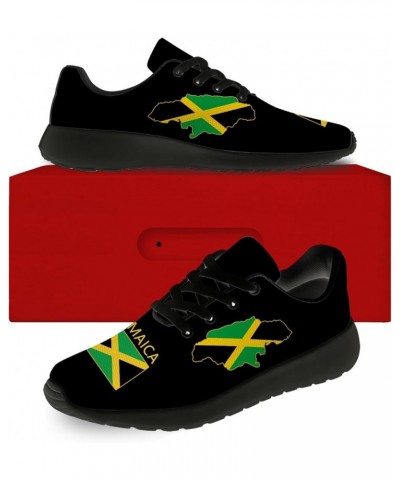 Jamaica Shoes for Women Men Tennis Walking Running Shoes Comfort Lightweight Jamaican Sneakers Gifts for Men Women 4970 Black...