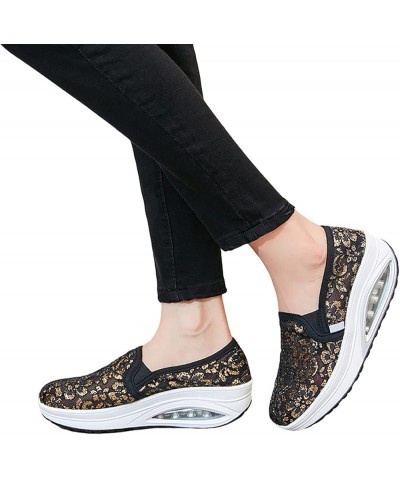 Mesh Sheer Sneakers Loafers Hollow Out Rocking Shoes for Women in The Summer Breathable Casual Shoes with Air Cushioned Soft ...