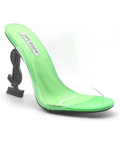 Clear high heels transparent sandals For Women Green Clear $26.09 Sandals