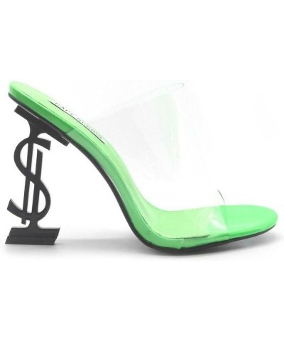 Clear high heels transparent sandals For Women Green Clear $26.09 Sandals