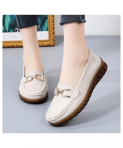 Leisure Women's Four Seasons Solid Color Non Slip Wedges Round Toe Breathable Slip On Lazy Slip in Shoes Women Casual White $...