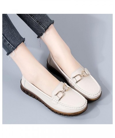 Leisure Women's Four Seasons Solid Color Non Slip Wedges Round Toe Breathable Slip On Lazy Slip in Shoes Women Casual White $...