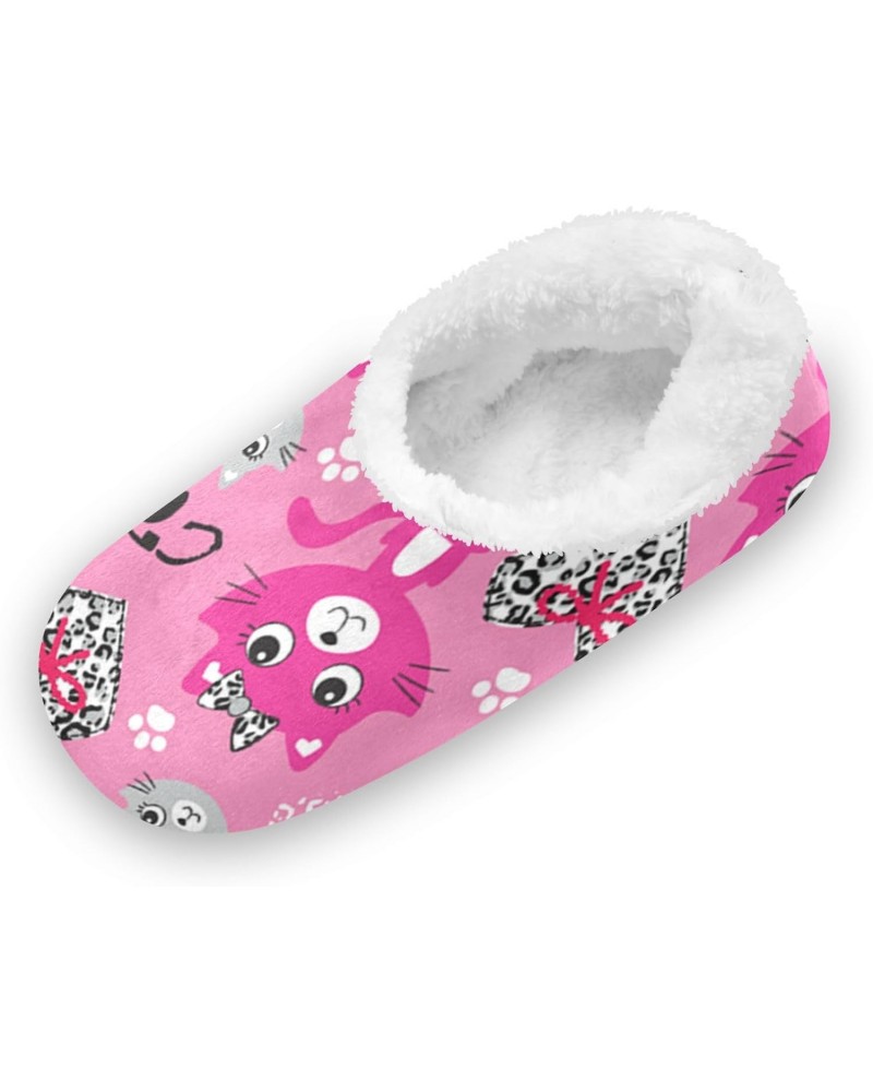 Funny Cartoon Hipster Cat Kids Boys Girls House Slippers Socks Spa Travel toddler Home Shoes Non Slip Warm Soft Winter Fuzzy ...