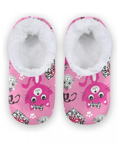 Funny Cartoon Hipster Cat Kids Boys Girls House Slippers Socks Spa Travel toddler Home Shoes Non Slip Warm Soft Winter Fuzzy ...