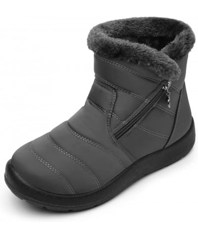 Winter Snow Zip Up Boots for Women, Fur Lined Warm Ankle Booties, Outdoor Anti-slip Waterproof Comfortable Short Boot, Botas ...