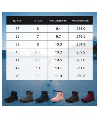 Winter Snow Zip Up Boots for Women, Fur Lined Warm Ankle Booties, Outdoor Anti-slip Waterproof Comfortable Short Boot, Botas ...