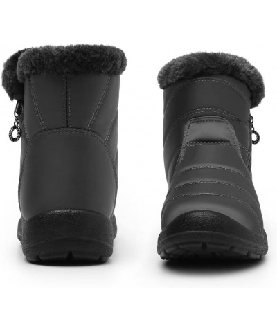 Winter Snow Zip Up Boots for Women, Fur Lined Warm Ankle Booties, Outdoor Anti-slip Waterproof Comfortable Short Boot, Botas ...