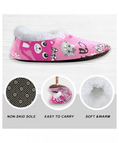 Funny Cartoon Hipster Cat Kids Boys Girls House Slippers Socks Spa Travel toddler Home Shoes Non Slip Warm Soft Winter Fuzzy ...