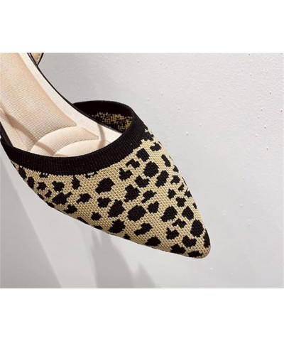 Shallow Mouth Sandals Women 2021 Half Slippers Women Knitted Breathable Pointed Single Shoes Women Leopard Leopard 7.5 $34.09...