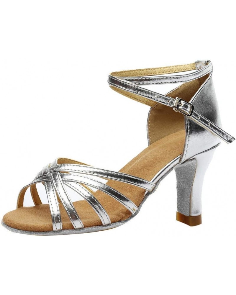 Women'S Clear Heeled sandals Casual Low Block Heels Dressy sandals Women sandals Women Beach Platform Silver-5 $21.40 Sandals