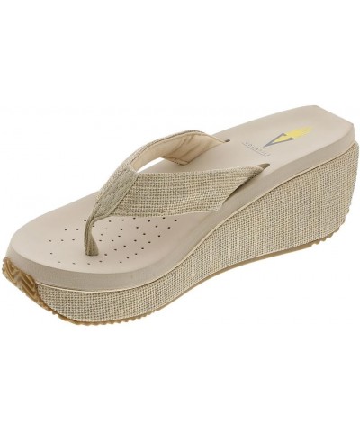 Women's Lantern Wedge Sandal Natural $18.29 Sandals