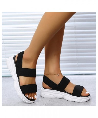 Platform Women Shoes Wedges Sneakers Platform Sandals Women Heel Rhinestone Sandals Heeled Sandals For Women Black 11 $8.92 S...