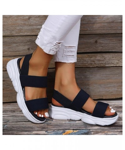 Platform Women Shoes Wedges Sneakers Platform Sandals Women Heel Rhinestone Sandals Heeled Sandals For Women Black 11 $8.92 S...