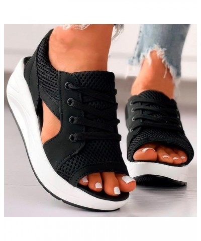 Sandals For Women Flats Shoes Women Dressy Comfortable Flip Flops Women Slides For Boys Platform Sneakers Women Wedge Black $...